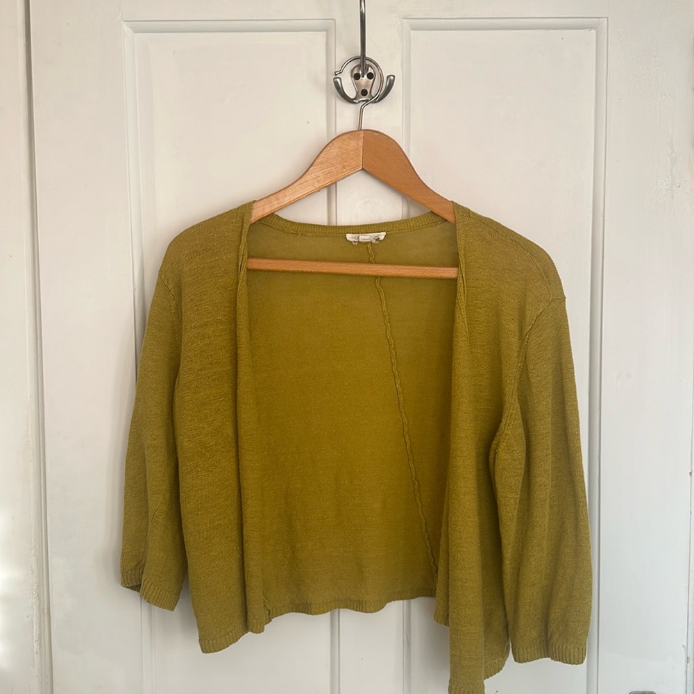 Eileen Fisher 100% linen button up cardigan